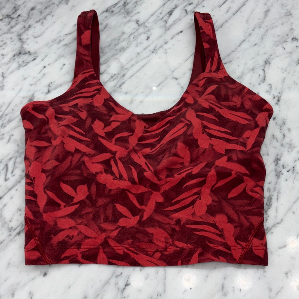 Lululemon align tank, size 2 Red Leaf Pattern Crop Top